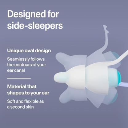Alpine SleepDeep Reusable Earplugs for Sleeping | Earbuds for Side Sleepers | Small 27dB SNR |Ultra Soft Ear Plugs For Noise Reduction|Silicone-Free| Ear Protection |Travel Essentials Airplane Essentials - style: S