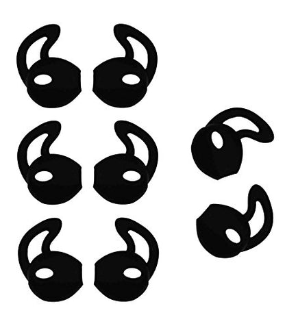 Earpods Ear Gel, Ear Tips for iPhone, Ear Buds Tips Bumper, ALXCD 4 Pair Black Anti-Slip Soft Silicone Replacement Earbud Tips for Earphone of iPhone SE 6s iPhone 6s Plus 5s [Sport] (Black 4 Pair)