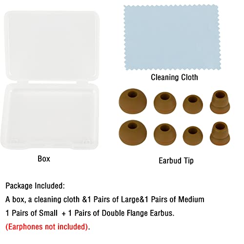 Silicone Replacement Earbud Tips Eartips Earbuds Eargels Compatible with Powerbeats 1/2/3 Wireless Beats by Dre Headphones,4 Pairs Earbud Cap(Brown) - color: Brown