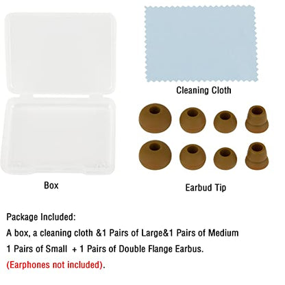 Silicone Replacement Earbud Tips Eartips Earbuds Eargels Compatible with Powerbeats 1/2/3 Wireless Beats by Dre Headphones,4 Pairs Earbud Cap(Brown) - color: Brown
