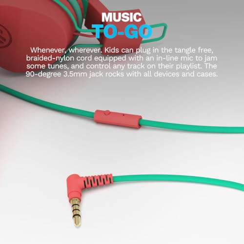 JLab JBuddies Studio on-Ear Kids Wired Headphones with mic, Volume Limiter, Foldable, Adjustable, Each - color: Peach, size: Headphones