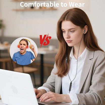 ACAGET USB Computer Headphones for PC Laptop Adjustable Sound & Vocal EQs | Corded Gaming Headset USB A Zoom Meeting Earbuds with Mute Mic & Volume Control HiFi Stereo Laptop Earphones for Dell Surface