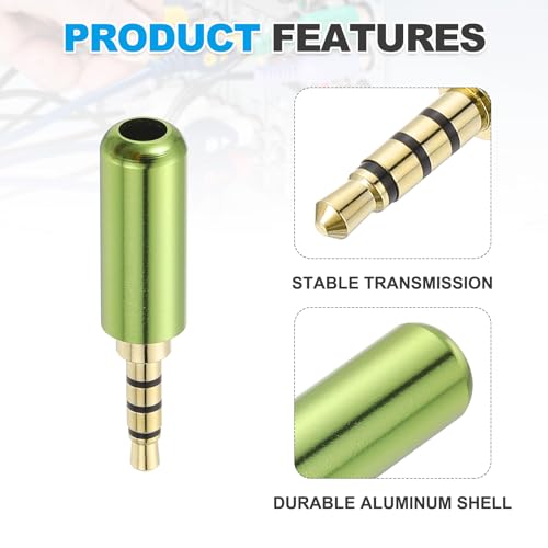 MECCANIXITY 2Pcs 3.5mm Replacement Repair Plug Jack 4 Pole Green - color: Green