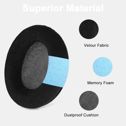 Replacement Velour Ear Pads for Sennheiser HD201 HD428 HD449 - Black