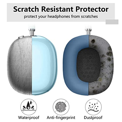 for AirPods Max case Cover,Anti-Scratch Ear Pad Case Cover/Ear Cups Cover/Headband Cover for AirPods Max. Clear Soft TPU and Silicone,Skin Scratch Proof. - color: 3PC-Blue