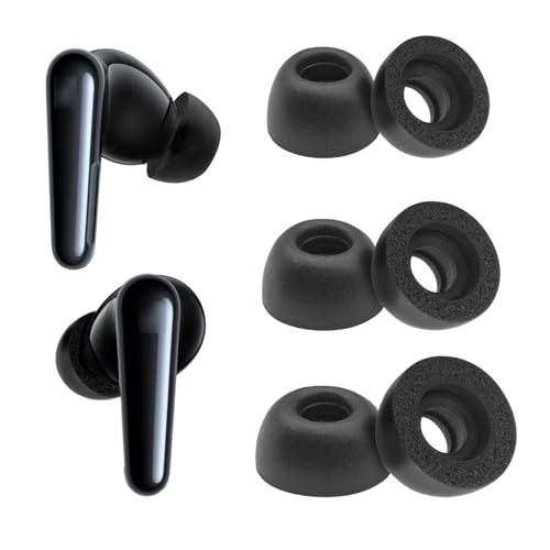 Klowcok Replacement Foam Eartips for Soundcore Liberty 4 Pro/Liberty 5 | Earbuds Tips, Comfort Fit, 3 Pairs, S/M/L, Black