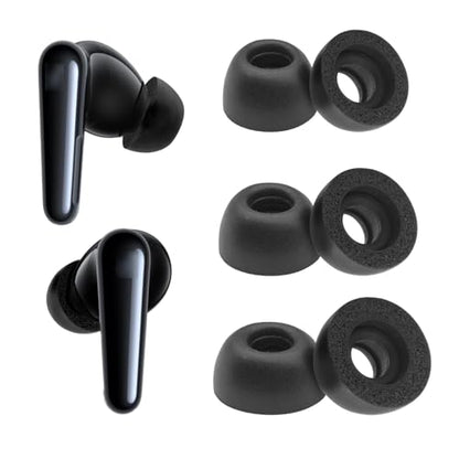 Klowcok Replacement Foam Eartips for Soundcore Liberty 4 Pro/Liberty 5 | Earbuds Tips, Comfort Fit, 3 Pairs, S/M/L, Black