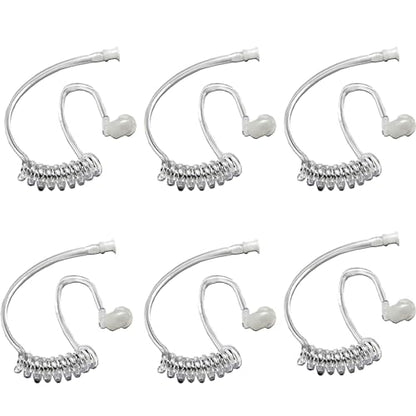 SAMCOM Replacement Acoustic Tube for SM007 Earpiece K-Plug, Clear Coil 6Pcs | Compatible with Baofeng Kenwood Radio Earpiece, Removable Stretchable Coil Acoustic Tube for Walkie Talkie Headset - size: 6 Pcs Replacement Coil Tube