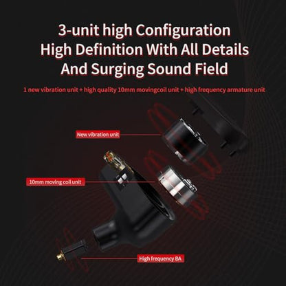 CVJ-Assassin IEM Wired Gaming Earbud,in Ear Monitor Headphone with Boom Mic - color: CVJ-Assassin-Black