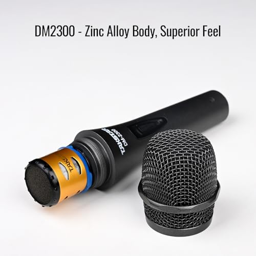 TAKSTAR Cardioid Dynamic Vocal Mic, Stage Handheld Microphone | Cardioid Pickup, 60Hz-18kHz Response, Zinc-Alloy Body, Anti-Roll Mesh Ring, On/Off Switch, 19.6ft Cable