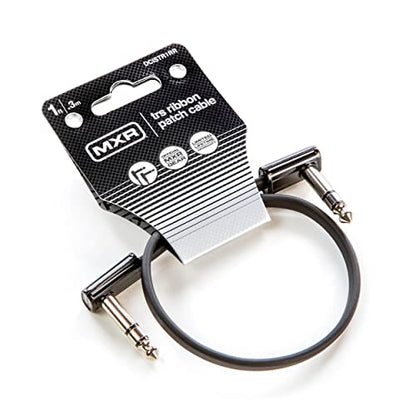 Jim Dunlop, 1/4-Inch Right Angle MXR Ribbon TRS Patch Cable 1 ft|0.3 m (DCISTR1RR) - size: 12 inches