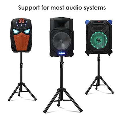 Heavy Duty PA & DJ Speaker Stand - Adjustable Height 30" to 44" Steel, Carry Bag