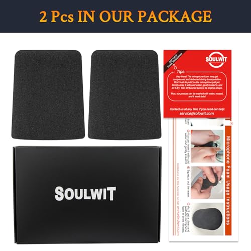 SOULWIT 2Pcs Pop Filter for AKG C214(C214d1) - Black | Windscreen for AKG Pro Audio C214(C214d1) Large-Diaphragm Condenser Microphone