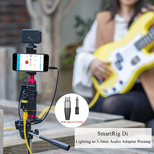 Microphone Preamp Compatible with IOS Devices Livestream, Saramonic XLR Lghtning Mic & Guitar Interface Compatible with iPhone 11 X 8 7 7s iPad iPod Touch Guitar Acoustic Devices Youtube Video - size: Lightning Input