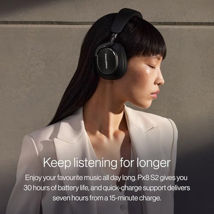 Bowers & Wilkins Px8 S2 Wireless Over-Ear Headphones, Onyx Black - color: Onyx Black