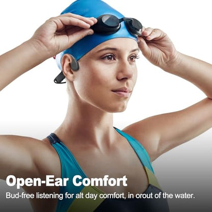 Bone Conduction Headphones Swimming,IP68 Waterproof,Bluetooth 5.4, Built-in 32GB TF Swimming Headphones Underwater Music Player, Open Ear Bluetooth Earbuds