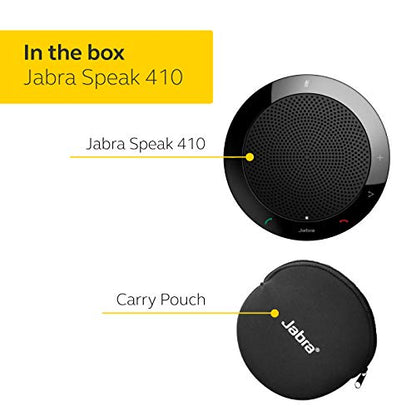 Jabra 7410-209 Model Speak 410 USB Speakerphone, Plug and Play Solution, Works with All PCs, Outstanding Sound Quality, Full Compatibility with UC Systems & VoIP Clients, LED Indicators