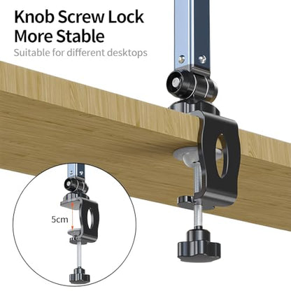 Microphone Boom Arm 360° Rotatable Foldable Adjustable Desk Mic Stand Desk Mount Sturdy Aluminum Alloy for Podcast Video Gaming Meeting Studio (Clip-On) - size: Clip-On
