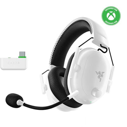 Razer BlackShark V2 Pro Wireless Xbox Gaming Headset, White | 50mm Drivers, Super Wideband Mic, Noise Isolating Earcups, For Xbox, PS5, Switch 2, PC, Mac, Bluetooth, USB-C, 70hr Battery - color: White, style: Xbox