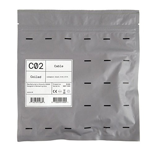 AIAIAI Coiled Black 1.5m Thermo Plastic Cable with Soft Touch Surface - color: Black Coiled + Adapter