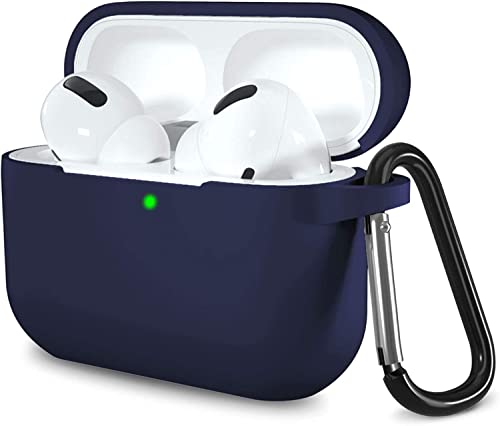 Lerobo for AirPod Pro Case, Soft Silicone Cover with Keychain, Navy Blue | Drop Protection, Scratch & Dust Resistant, Wireless Charging, Compatible with Apple AirPods Pro 2/1 Case Cover for Women Men - color: Navy Blue
