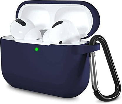 Lerobo for AirPod Pro Case, Soft Silicone Cover with Keychain, Navy Blue | Drop Protection, Scratch & Dust Resistant, Wireless Charging, Compatible with Apple AirPods Pro 2/1 Case Cover for Women Men - color: Navy Blue