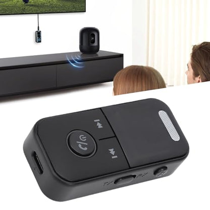 Cuifati Bluetooth 5.4 Transmitter Receiver, Low Latency for Car Airplane Travel, with Enhanced Microphone CVC8.0, 10Hrs Working Time