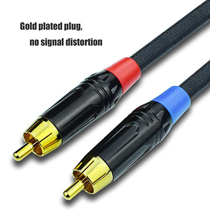 2 RCA to XLR Male Y Splitter Cable, 10Feet Dual RCA to XLR Breakout Audio Patch Cord Adapter, Nylon Braided Heavy Duty, Copper Shielded Noise Free, for Mixer, Studio Monitor, Speaker - size: 10 Feet
