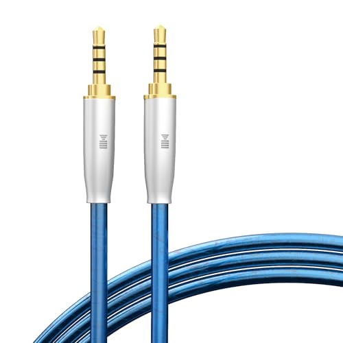 3.5mm Male to Male Audio Cable, Hi-Res Lossless Sound Aux Cord with Silver-Plated OCC Process Single Crystal Copper, Compatible with Car Stereo, Amplifier, Home Theater, 9.8FT/3.0M - size: 9.8FT/3.0M