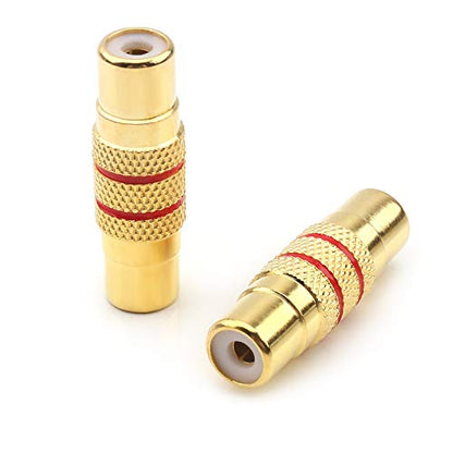 NANYI RCA Female to RCA Female Interconnect Coupler Adapter, with Gold Plated Housing for Mixer Amplifiers Cable link-2pack - size: RCA F-RCA F - 2 Pack