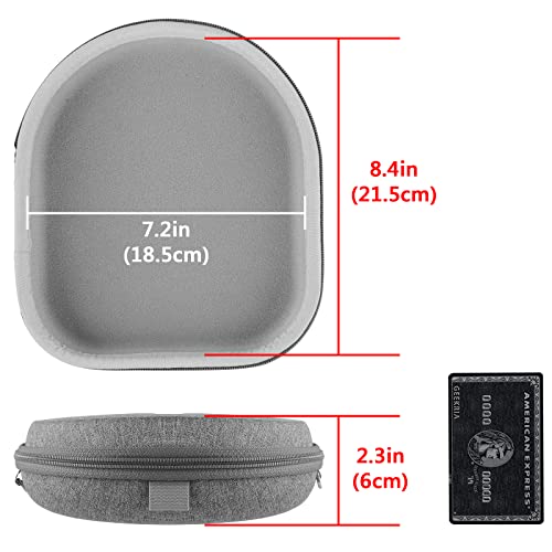 Geekria Shield Headphones Case for Lay Flat On-Ear/Over-Ear Headphones, Replacement Hard Shell Travel Carrying Bag with Cable Storage, Compatible with Bose, Skullcandy, Grado Headsets (Grey)