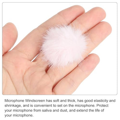 PATIKIL Furry 마이크 윈드스크린 5mm x 55mm 마이크 커버 윈드실드 실내 실외 마이크용 핑크 2팩 - color: 핑크, size: 5mm x 55mm