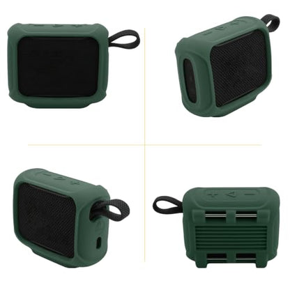 Silicone Case Cover for JBL Go 5 Portable Speaker (Deep Green) | Travel Carrying Protective Pouch with Attach Straps for Bike Golf Cart Scooter - color: Deep Green