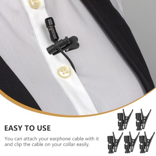 Gatuida 5Pcs Headphone Cable Clip Headset Microphone mic Stand Microphone Wire Clips Earphone s Headphone Cord Holder Fixing Stand Headphones Adapter abs Major