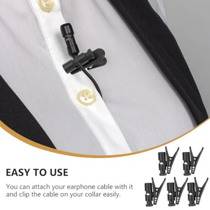 Gatuida 5Pcs Headphone Cable Clip Headset Microphone mic Stand Microphone Wire Clips Earphone s Headphone Cord Holder Fixing Stand Headphones Adapter abs Major