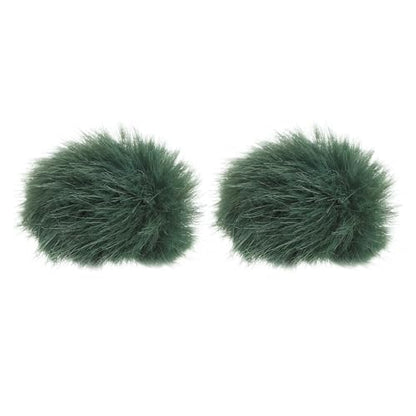 PATIKIL Furry 마이크 윈드스크린 5mm x 55mm 마이크 커버 윈드실드 실내 실외 마이크용 그린 2팩 - color: 초록색., size: 5mm x 55mm