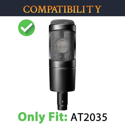 SOULWIT 2Pcs Pop Filter for ATH AT2035 - Black | Windscreen for Audio-Technica ATH AT2035 Cardioid Condenser Microphone