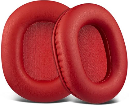 SOULWIT Earpads Replacement for Audio Technica ATH M50X M50XBT M50RD M40X M30X M20X MSR7 SX1 Monitor Headphones, Ear Pads Cushions with Softer Protein Leather, High-Density Foam - Red - color: Red