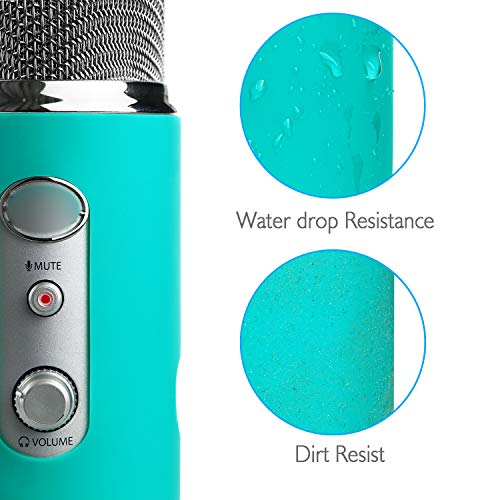 YOUSHARES Microphone Windscreen Foam - Mic Cover Pop Filter Windshield &Protector for Blue Yeti, Yeti Pro Condenser Microphones (Green)