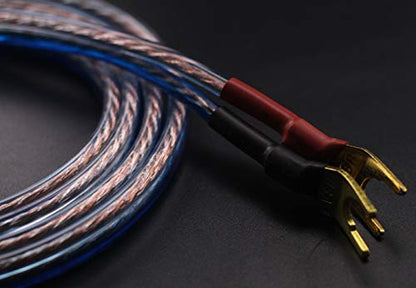 YB-H Set: 1.5M(4.92ft) HiFi OFC Speaker Wire, Spade & Pin Plugs - size: 4.92 ft