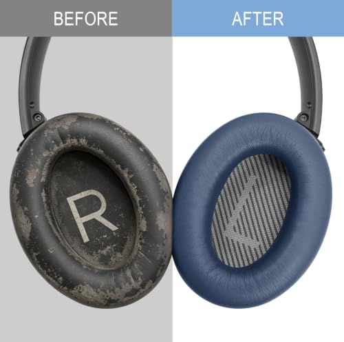 GEVO Premium Replacement Ear Pads for Bose QC35 & QC35ii -Twilight Blue | Fits QuietComfort 35 & 35ii / SoundLink 1&2 AE（Over-Ear）- Soft Protein Leather · Adaptive Memory Foam and Extra Durable - color: Twilight Blue