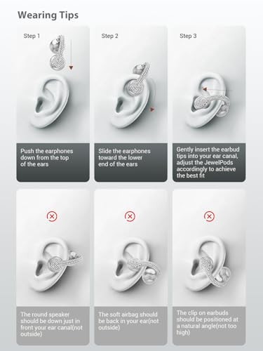 JewelPods C01 Pro Open Ear Headphones, SLV | Luxury Jewelry, Wireless Earbuds - color: SLV *
