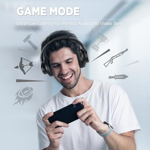 TUINYO Bluetooth Headphones Wireless, Over Ear Stereo Wireless Headset 40H Playtime with deep bass, Soft Memory-Protein Earmuffs, Built-in Mic Wired Mode PC/Cell Phones/TV- Rose Gold - color: Black