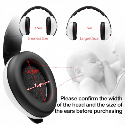 BBTKCARE Baby Headphones Noise Cancelling Headphones for Babies for 3 Months to 3 Years - white - color: White