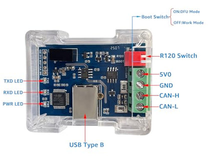 DSD TECH SH-C31G Isolated USB to CAN Adapter with FD Support Based on Canable 2.0 Pro - style: Isolated