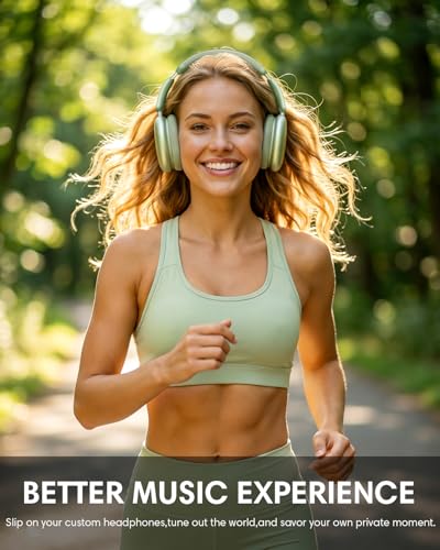 Wentronic Y02 Active Noise Cancelling Wireless Headphones, Green | Over-Ear, Bluetooth, 60H Playtime,Crystal Clear Calls, Hi-Res Audio, Big Bass, Foldable Lightweight for Travel Home Office - color: Green