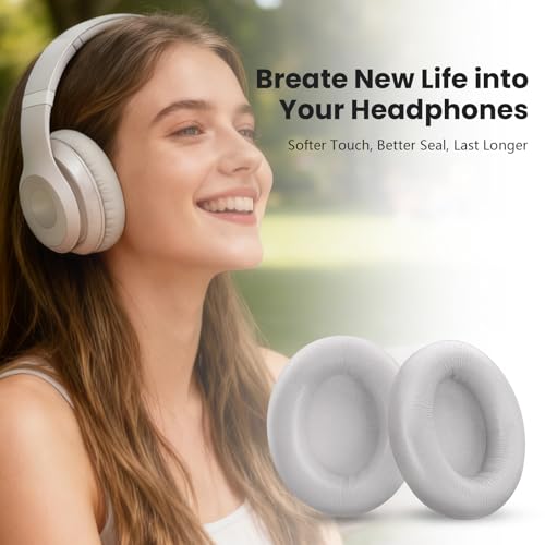 Studio Pro Headphone Ear Pads, Replacement Earpads/Cushions for Beats Studio Pro, with Premium Protein Leather, Resilient Memory Foam, Added Thickness - color: Sandstone