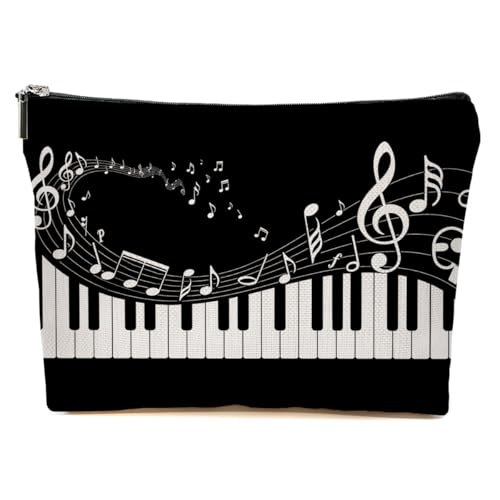 JIUWEIHU Piano Keys Makeup Bag, Musical Cosmetic Bags Travel Organizer Bag | Zipper Pouch, Christmas Birthday Gifts for Pianist Music Lover Women Friend Colleague Sister - color: Multicolor 0063