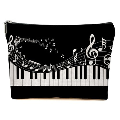 JIUWEIHU Piano Keys Makeup Bag, Musical Cosmetic Bags Travel Organizer Bag | Zipper Pouch, Christmas Birthday Gifts for Pianist Music Lover Women Friend Colleague Sister - color: Multicolor 0063