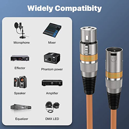 EBXYA XLR Cable 15ft 4 Pack - 3 Pin Balanced Male to Female Mic Cable - color: 4 Colors, size: 15 feet